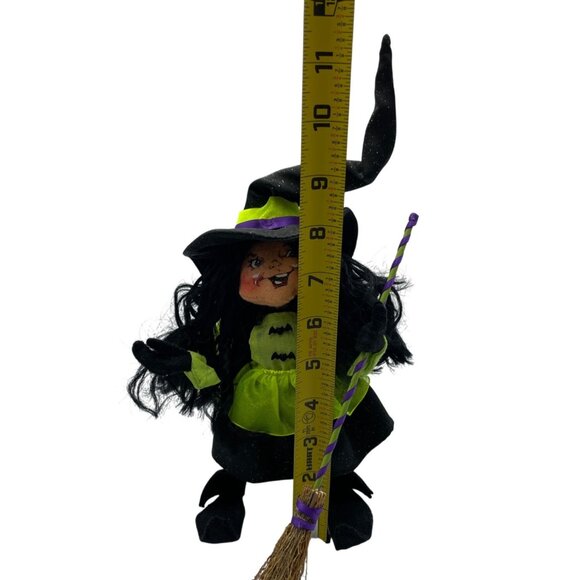 Annalee 2009 Sparkle Witch Elf Figurine Halloween Decor With Broom - Picture 13 of 16